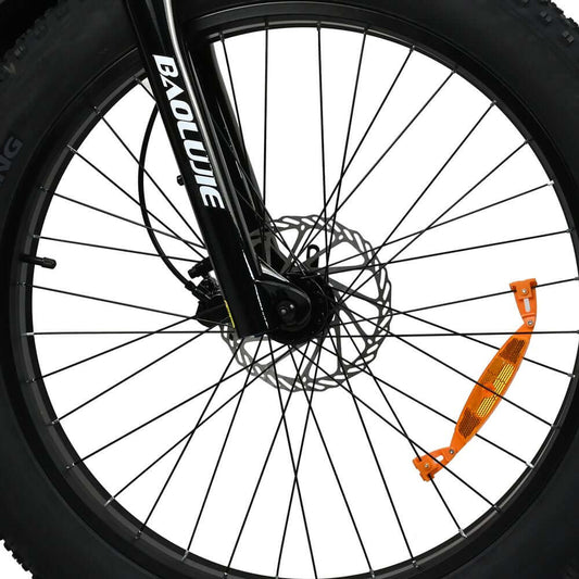 Close-up of the Shimano 8-speed gear system on a 48V 12AH fat tire mountain bike with Shimano 8 speed