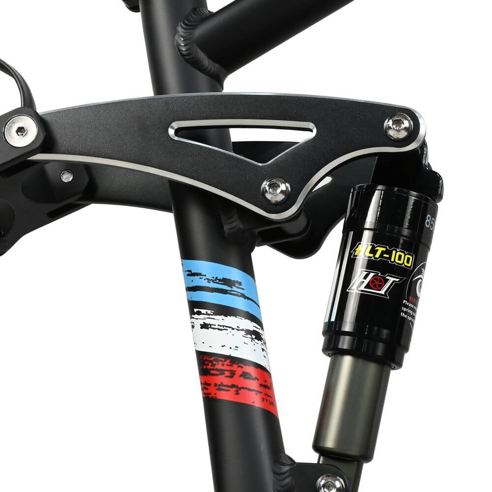 High-capacity 48V 12AH lithium battery on a fat tire mountain bike frame.
