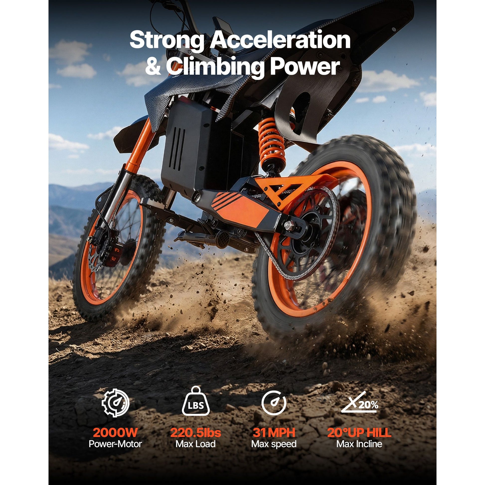 Fat tire electric dirt bike for off-road trail riding