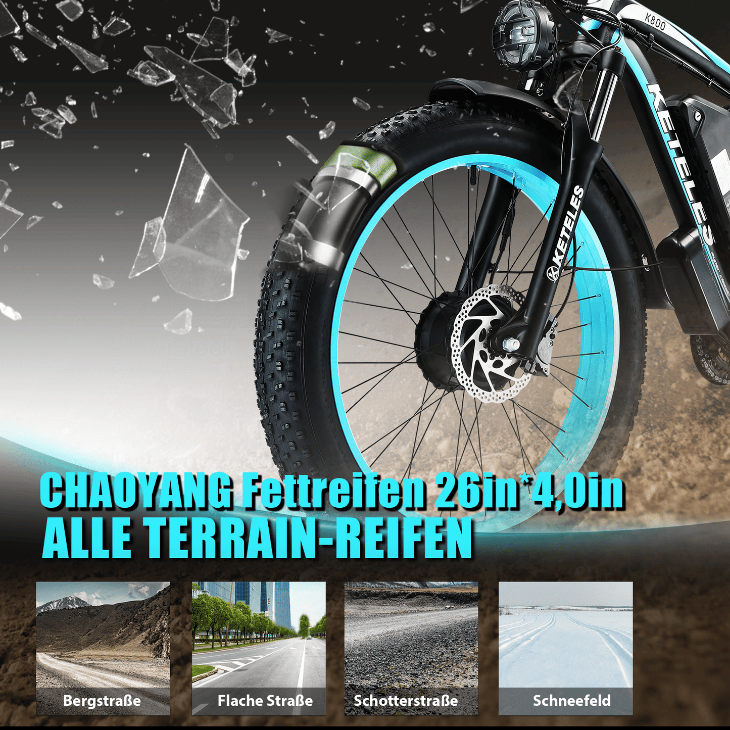 KETELES 48V 23AH dual motor 2000W electric bike with fat tires.