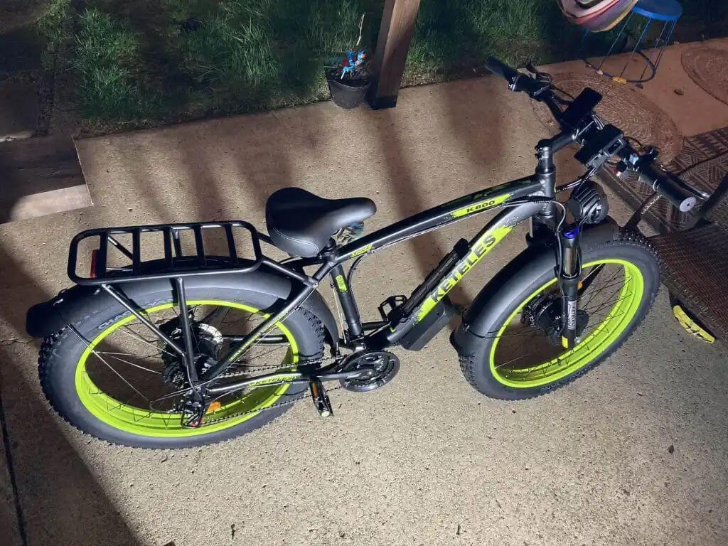KETELES 48V 23AH dual motor 2000W electric bike with fat tires. top view