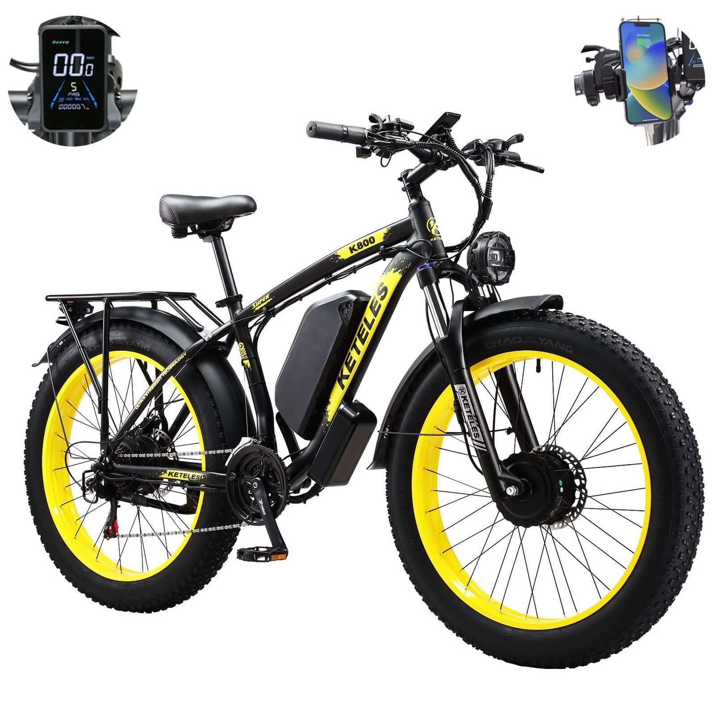 KETELES 48V 23AH dual motor 2000W electric bike with fat tires.