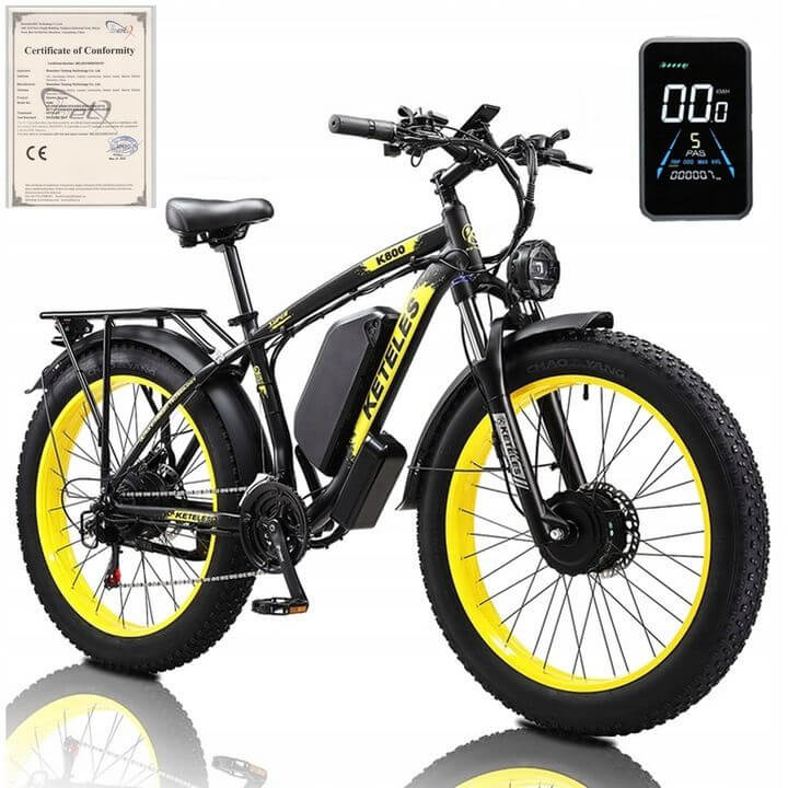 KETELES 48V 23AH dual motor 2000W electric bike with fat tires.