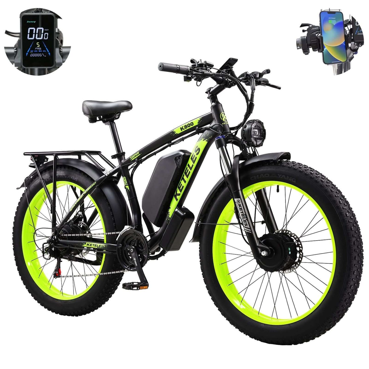 KETELES 48V 23AH dual motor 2000W electric bike with fat tires.