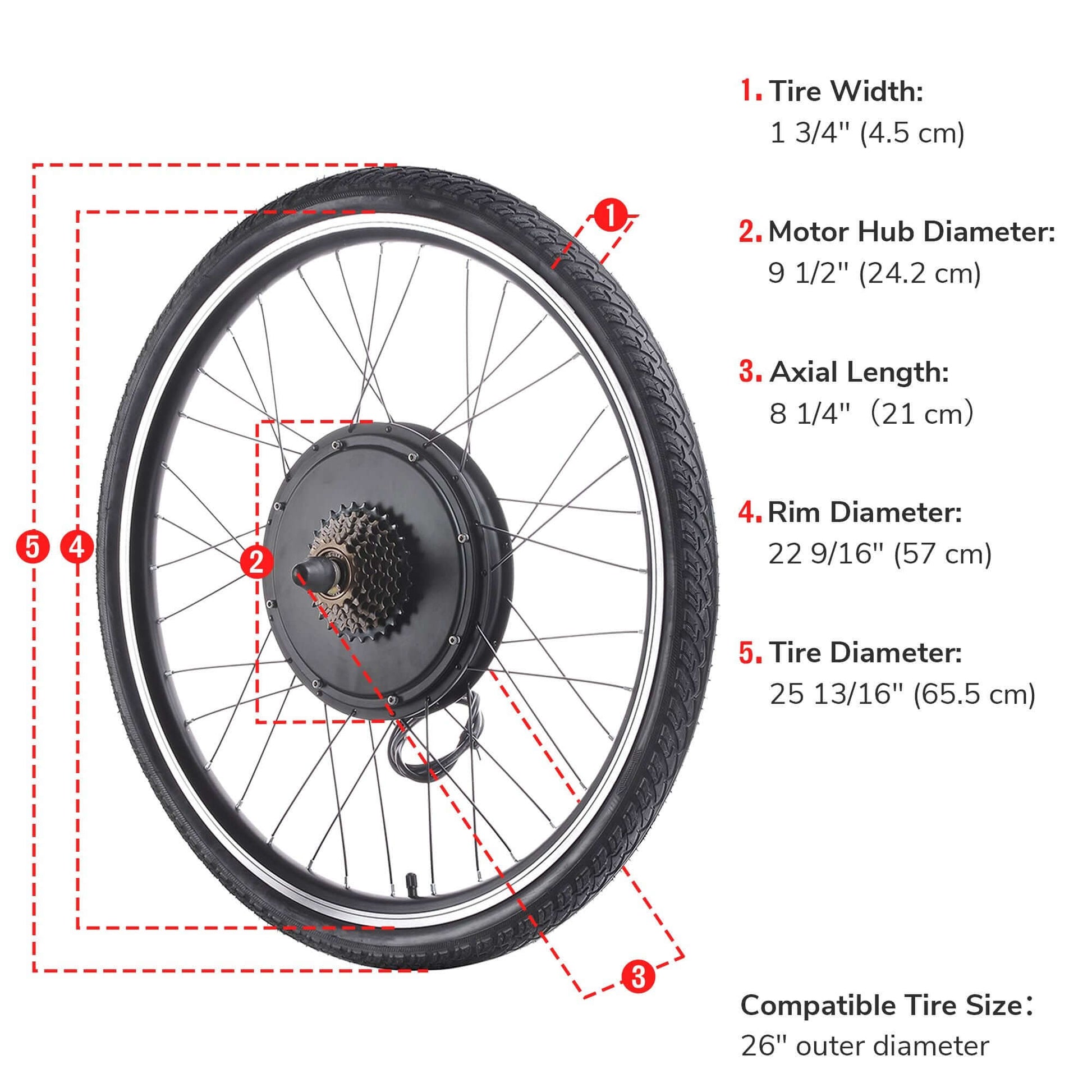 1000W brushless hub motor for 26 inch mountain bike conversion