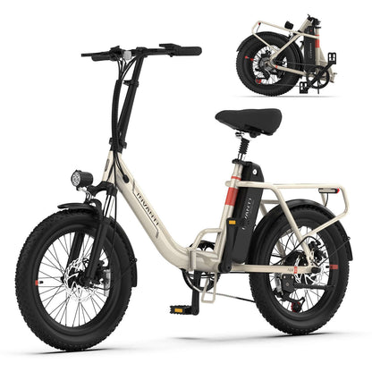 48V 10.4AH battery housing on the INVANTI EB11 lightweight 48V folding ebike for commuting frame. left side